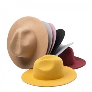 ម៉ូដ Oem ផ្ទាល់ខ្លួន Fedora Hats ផ្ទះល្វែងពណ៌ស
