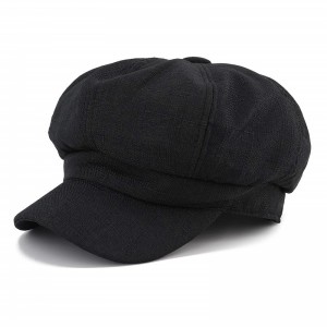 5 Black Newsboy Hat.