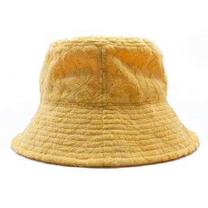 yellow terry bucket hat