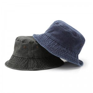Barwiony kapelusz typu Bucket w stylu vintage w jednolitym kolorze