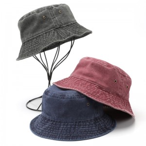 Sombreiro de pescador de cor lisa vintage teñido