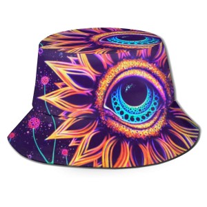 Trippy Alien Sunflowers Ember Hat