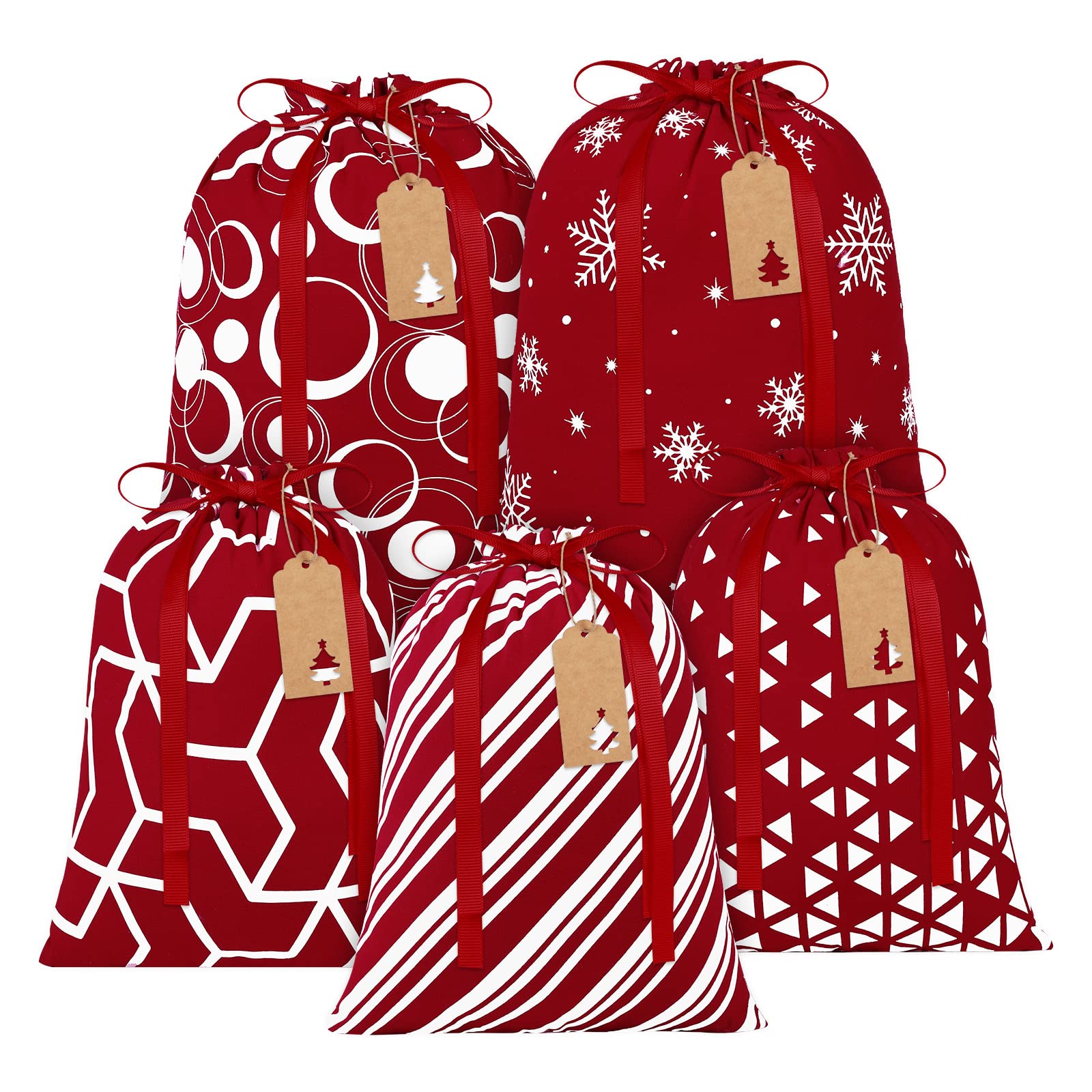 Christmas Bags Xmas Cotton Fabric Drawstring Bags2