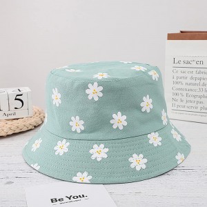 Couple's Cute Floral Print Bucket Hat Reversible2