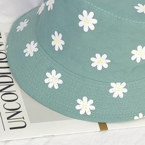 Couple's Cute Floral Print Bucket Hat Reversible4