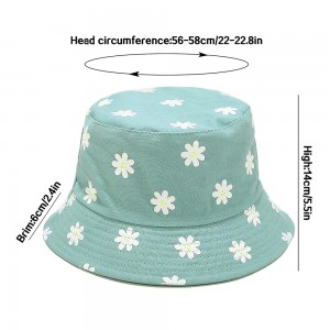 Parets söta blommiga hatt med bucket vändbar5