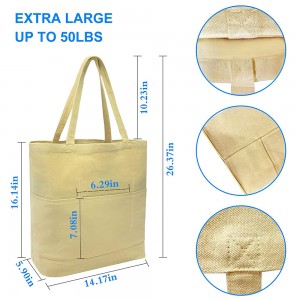 Custom Extra Capacity Canvas Grocery Bag2