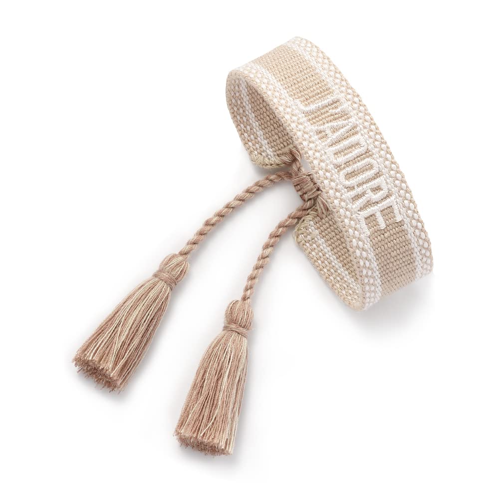 Custom Word Embroidery Woven Bracelet1