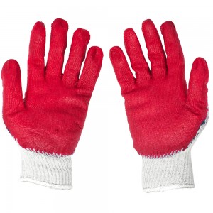 Չսահող կարմիր լատեքսային ռետինե ափի պատված աշխատանքային անվտանգության ձեռնոցներ4