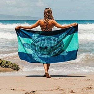 I-Nova Blue Tuna Fish Beach Towel Custom Personal Design2