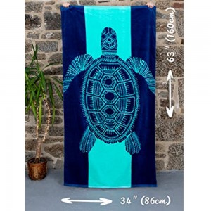 Nova blå tunfisk strandhåndklæde brugerdefineret personligt design3