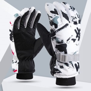 Sa gawas nga White Graffiti Ski Gloves 4