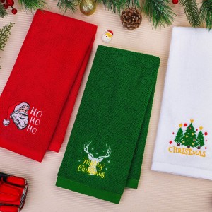 Christmas Hand Towels Bathroom Kitchen Soft Washcloths