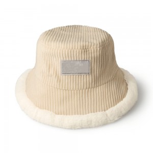 I-Reversible Fisherman Cap Soft Fluffy Bucket Hat Corduroy6