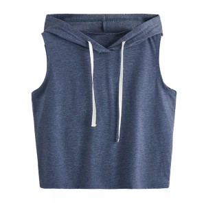 Mouwloos hooded tank top T-shirt9