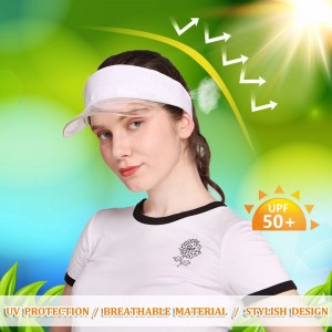 Topi Visor Kanggo Wanita Wide Brim UV Protection