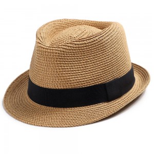 Damski kapelusz przeciwsłoneczny z krótkim rondem i słomianym rondem