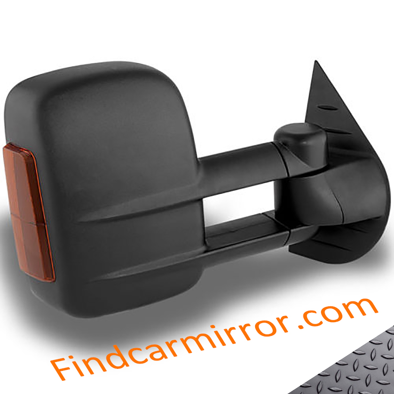 Towing Mirror for TOYOTA HILUX N80 REVOGUN 0715- ON BLK WSIGNALS  Black Featured Image