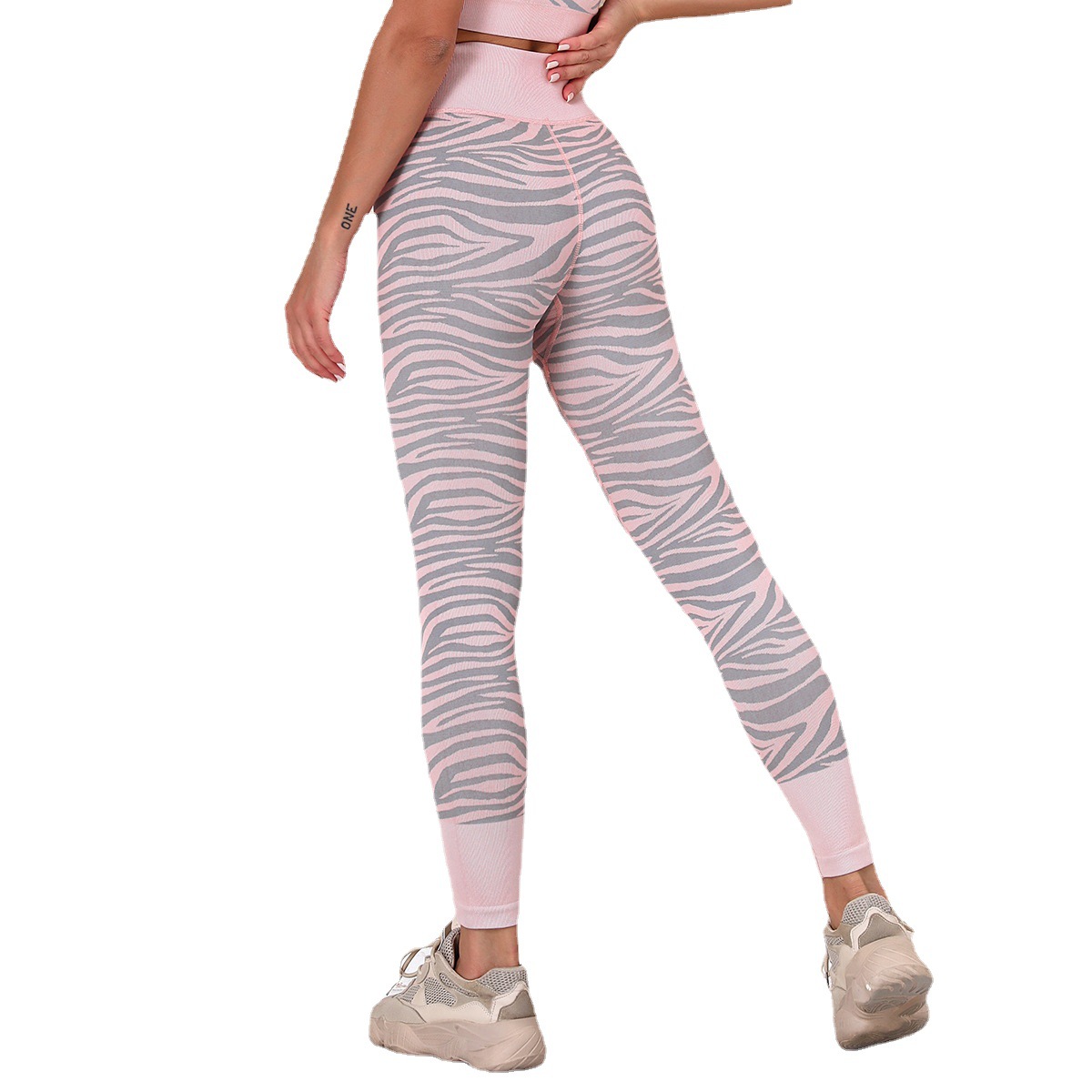 Seamless Stripe Colorblock Yoga Pants 1