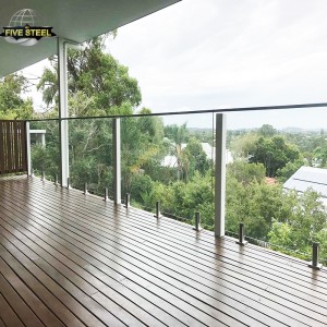 Glass Outdoor Railings Stainless Steel Baluster Post For Glass Balustrade Building Railing Drawing Customization