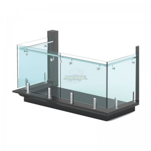 Modern Style Balustrade Heat Soaking Stainless Steel Laminated Glass Stair Glass Railing