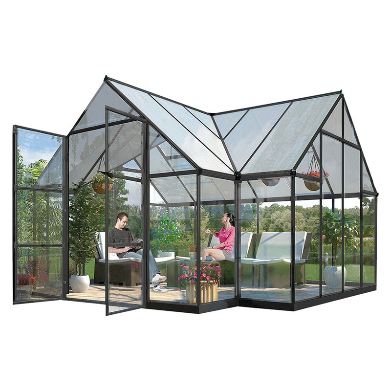 Rain/Sun Proof Aluminum Sun Room Glass House for Exterior Garden Winter Garden with Tinted/Clear Double Glazing