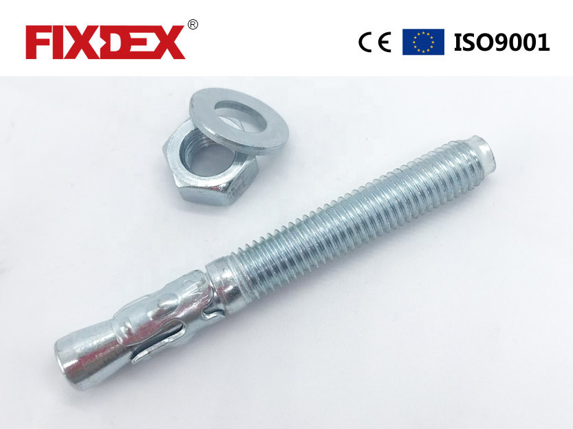 China High Quality Carbon Steel 4.8 Zinc Plated wedge anchor bolt with nut