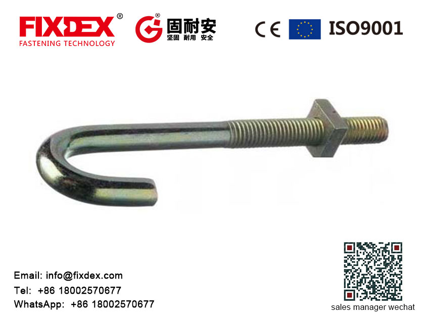 M16 M20 Galvanized Bolts J Bolt For Roofing