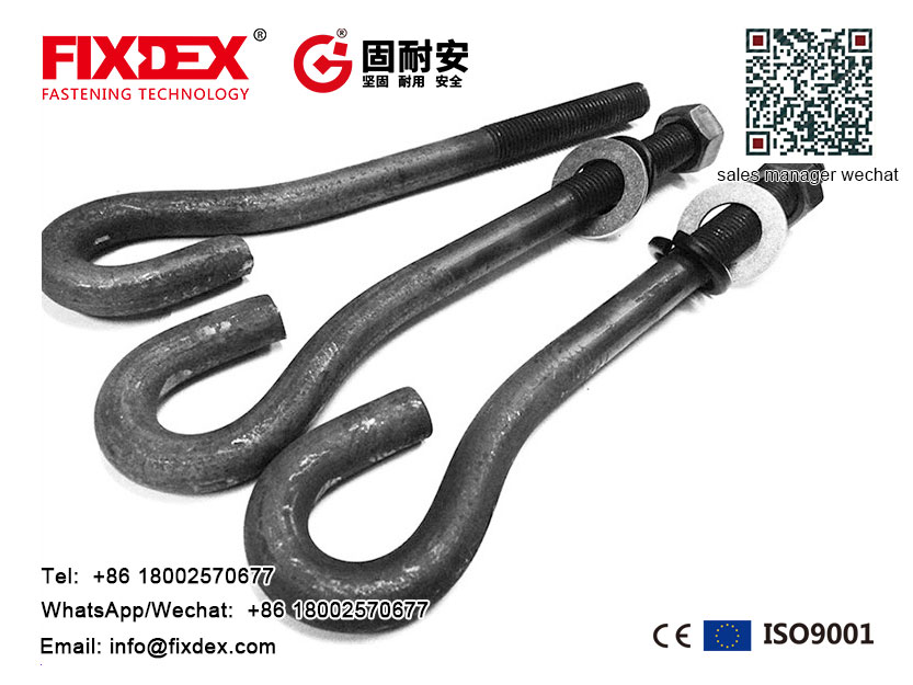Customized Galvanized Stainless Steel J Type L Type Foundation Anchor Bolts with Washer and Nut