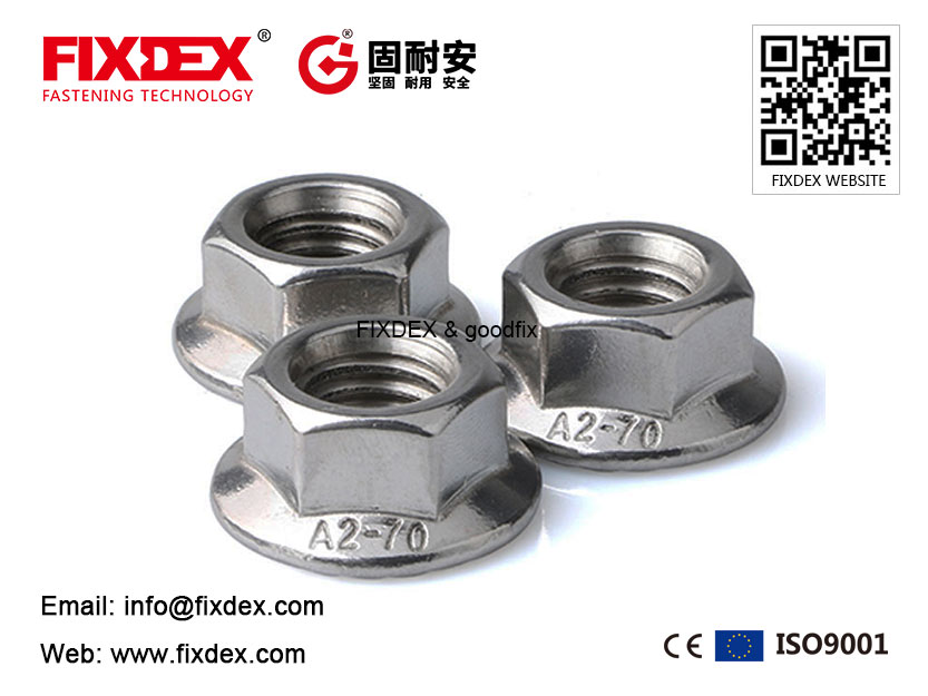 carbon steel hex flanged nut DIN 6923
