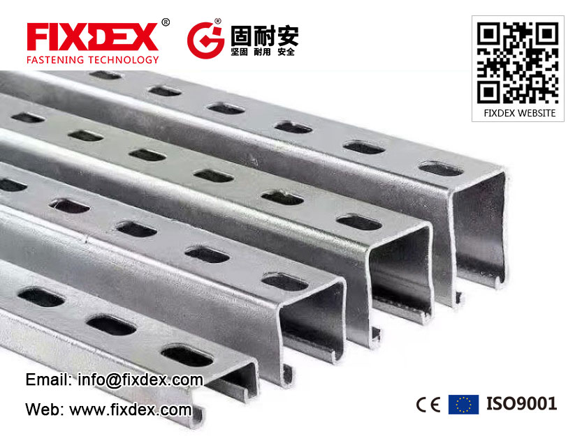 slotted steel solar structure components