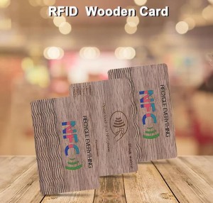 2019 China New Design Wholesale ISO14443A FM08 Classic 1K Proximity Contactless NFC Keytags Wooden RFID Card