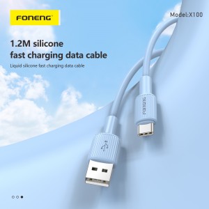 Cable Silicona X100 1.2M (3A / 2.4A / 2.1A)