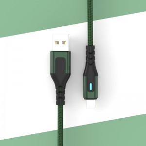 X61 Aluminum Alloy Braided USB Cable with Blue Light