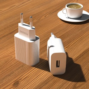 EU28 2.4A Fast Charging Wall Charger with USB Cable (EU Plug)