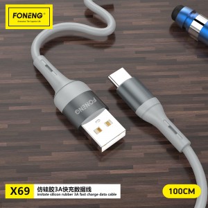 Cable de silicona de carga rápida X69 3A