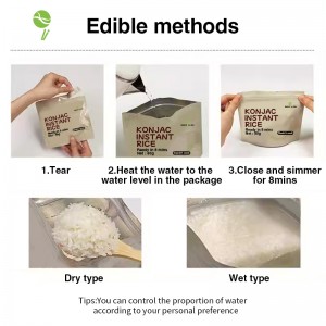 Konjac तांदूळ झटपट पिशवी कमी Gi सानुकूलित पुरवठादार |केटोस्लिम मो