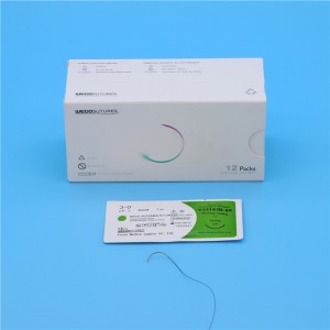 Sterile Multifilament Non-absoroable Supramid Nylon Sutures Nrog lossis Tsis Siv WEGO-Supramid Nylon