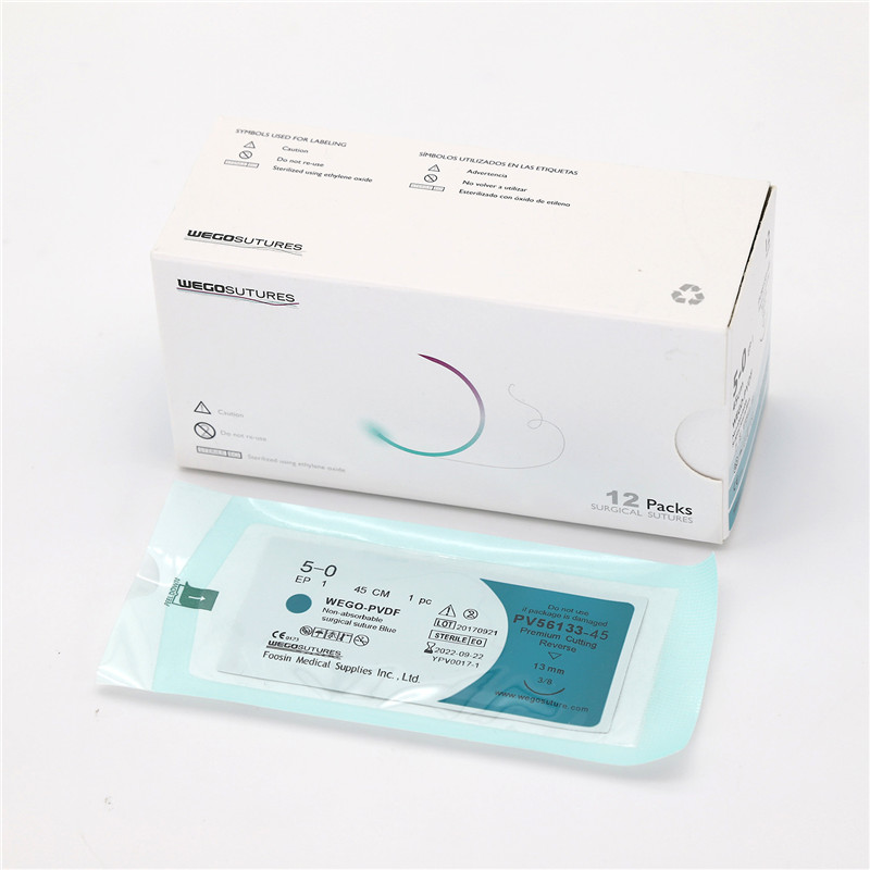 Sterile Monofilament Non-Absoroable Polyvinylidene fluoride Sutures With or Without Needle WEGO-PVDF02