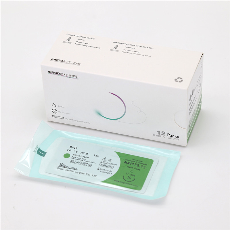 Sterile Monofilament Non-Absoroable  Sutures Nylon Sutures With or Without Needle WEGO-Nylon01