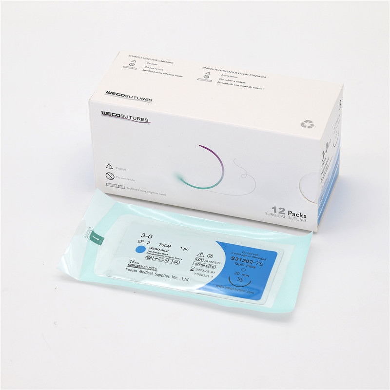 Sterile Multifilament Non-Absoroable Silk Sutures With or Without Needle WEGO-Silk06