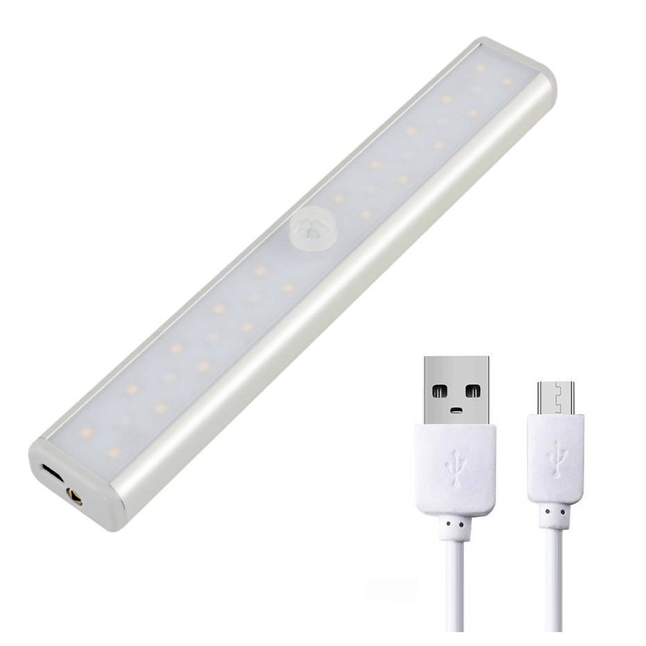 LED UV Under Cabinet Light USB Charging PIR Motion Sensor Lamp lighting for Cupboard Closet Sterilizer Kill Dust Mite Eliminator Featured Image