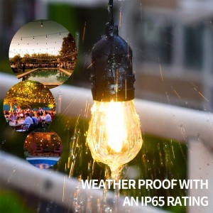 15m Commercial Grade Waterproof Outdoor LED String Lights S14 Bulb Connectable Festoon Garden Holiday Wedding LED Lights