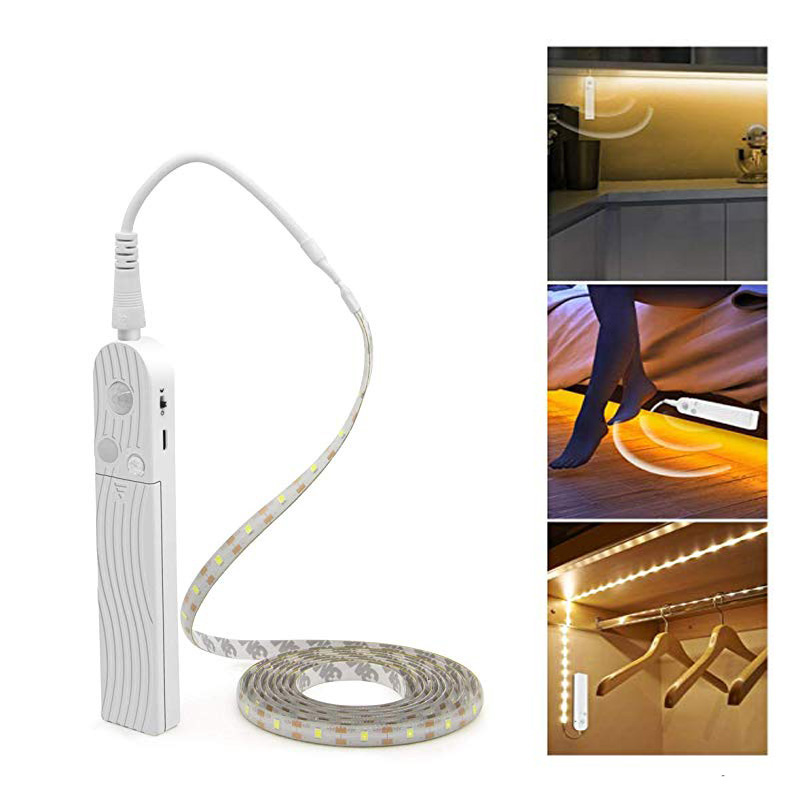 Led Light Strip PIR Motion Sensor Induction Led Strip Battery 60leds/m 2835smd Under Bed Lamp For Closet Wardrobe Cabinet Stairs Featured Image