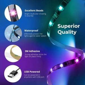 USB LED Strip Light SMD 5050 RGB DC5V Flexible LED Light Tape Ribbon Bluetooth With Remote Control TV Background Lighting