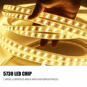 Flexible LED Strip Light AC220V SMD5730 120ledsm Waterproof IP67 Led Tape LED Light With EU Power Plug 1M2M3M8M10M12M20M