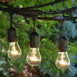 Outdoor LED Commercial String Light with Vintage Edison S14 LED Bulbs for Holiday Garden Patio Christmas Use
