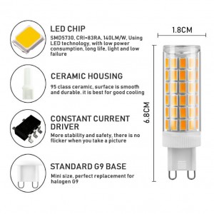 No Flicker G9 LED BULB 7.5W LED Bulb AC110V 220V SMD5730 Spotlight Chandelier High Quality Lighting Replace 80W Halogen Lamps