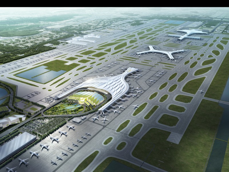 Representació 3D de l'aeroport