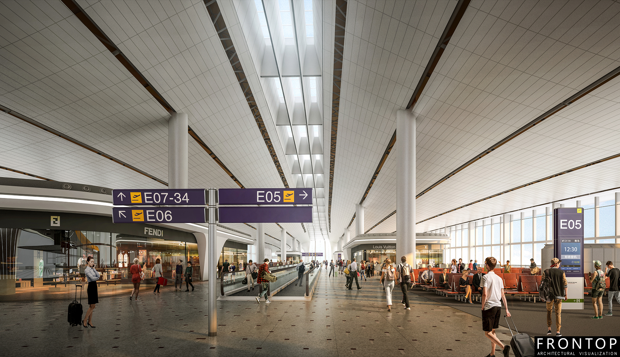 2017 Latest Design High End Interior Rendering - BEIJING AIRPORT – Frontop